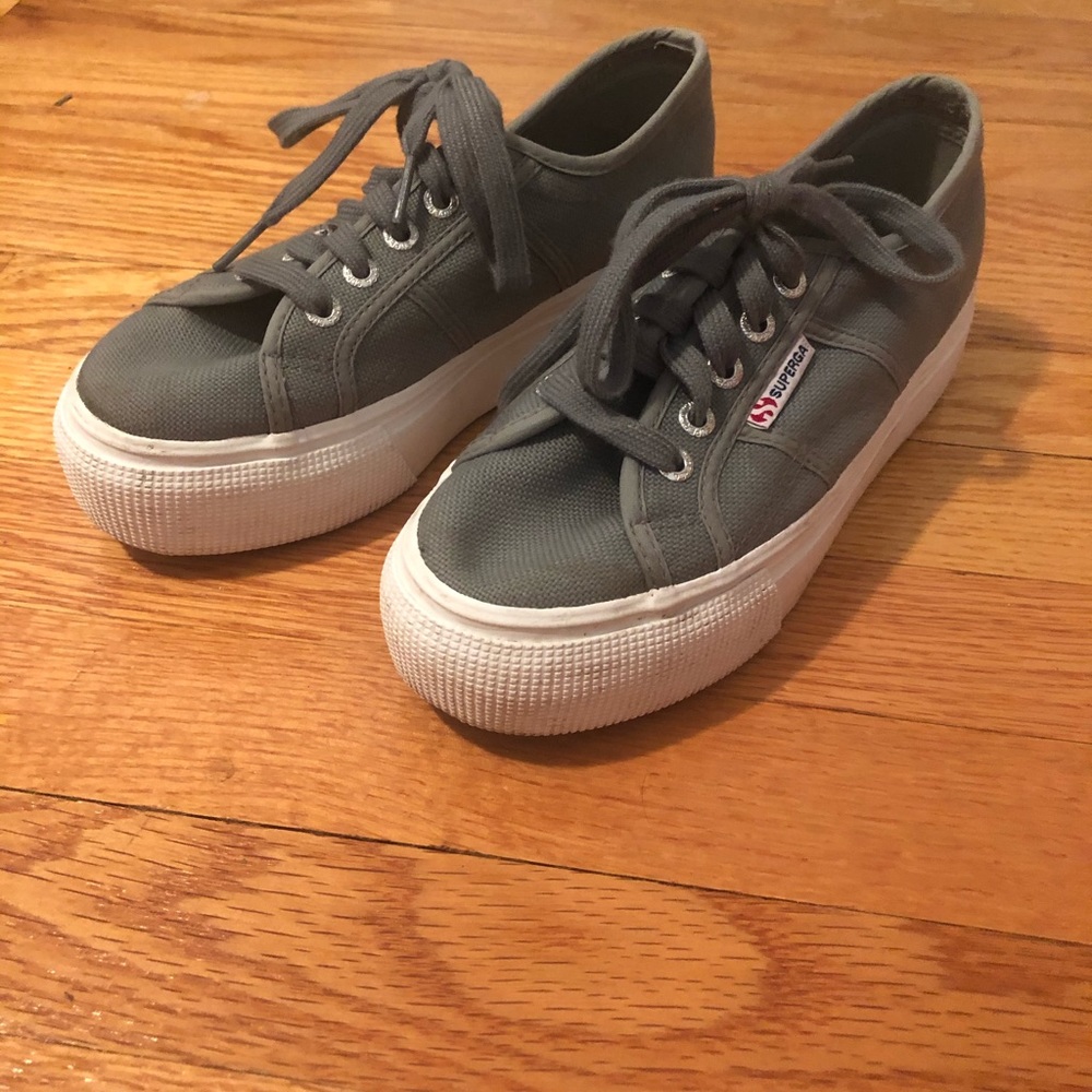 Gray Superga Platform Sneaker